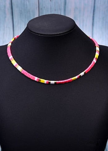 Boho Necklace, Tila Bead Choker, Color of Life